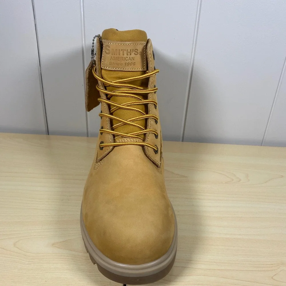 NEW Smiths American 6 Inch Classic Wheat Leather Work Lug‎ Boots Mens Size 12